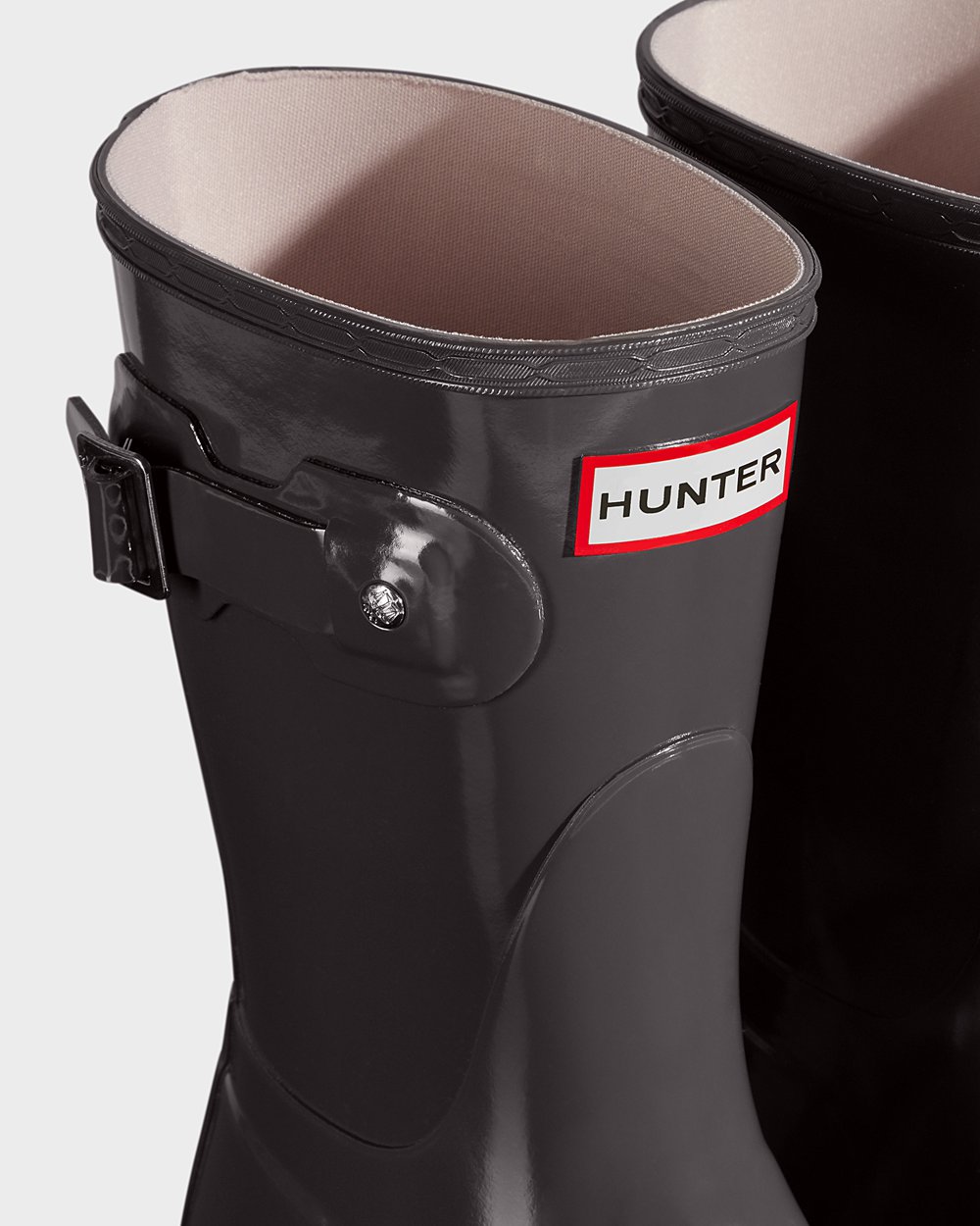 Womens Hunter Short Rain Boots Grey - Original Gloss - 8219730-YC